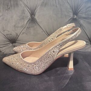 Nicole Miller | Rhinestone Slingback Pumps